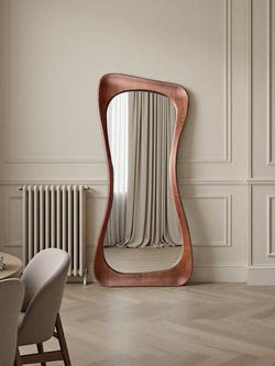 Yearn Alba Oak Wood Full-Length Leaner/Wall Mirror, 190 x 90cm, Walnut - view 2, Walnut