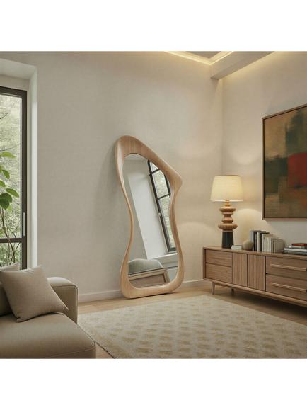 Yearn Arlo Oak Wood Full-Length Leaner/Wall Mirror, 180 x 80cm, Natural - view 2, Natural