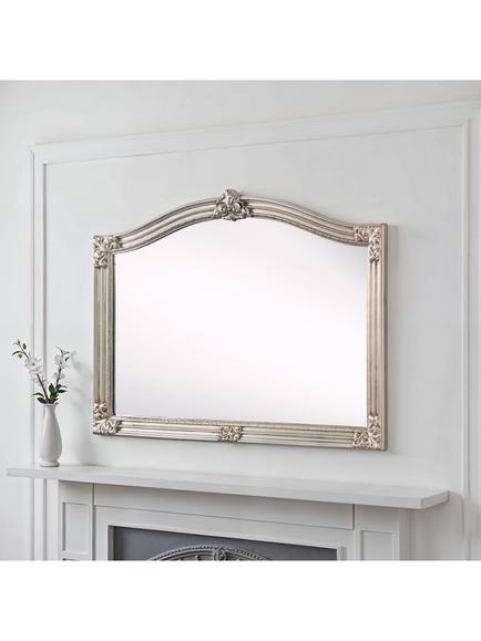 Yearn Overmantel Wall Mirror, 89 x 130cm - view 2, Silver