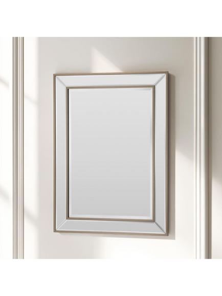 Yearn Bevelled Glass Rectangular Wall Mirror, Gold