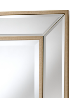 Yearn Bevelled Glass Rectangular Wall Mirror - view 2, Gold
