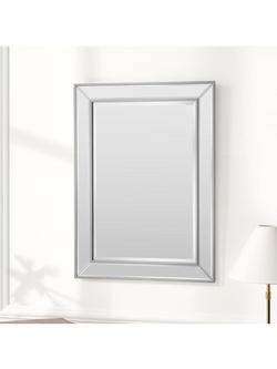 Yearn Bevelled Glass Rectangular Wall Mirror, Silver
