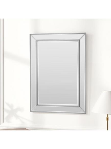 Yearn Bevelled Glass Rectangular Wall Mirror, Silver