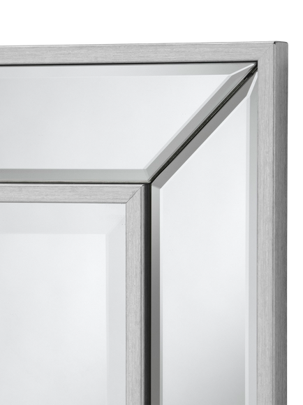 Yearn Bevelled Glass Rectangular Wall Mirror - view 2, Silver