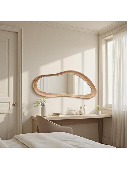 Yearn Aspen Oak Wood Wall Mirror, 150 x 70cm, Natural - view 2, Natural