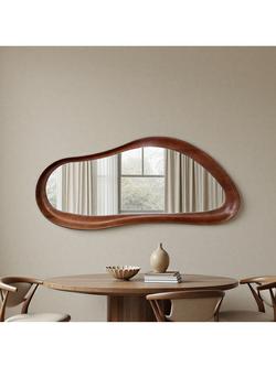 Yearn Aspen Oak Wood Wall Mirror, 150 x 70cm, Walnut, Walnut