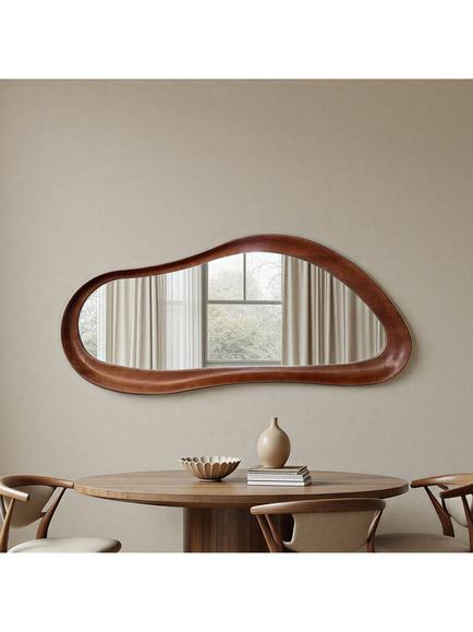 Yearn Aspen Oak Wood Wall Mirror, 150 x 70cm, Walnut, Walnut
