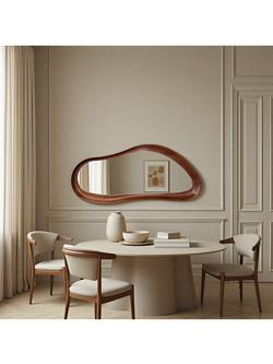 Yearn Aspen Oak Wood Wall Mirror, 150 x 70cm, Walnut - view 2, Walnut