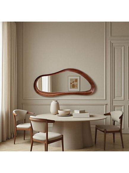 Yearn Aspen Oak Wood Wall Mirror, 150 x 70cm, Walnut - view 2, Walnut