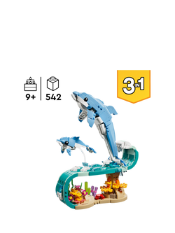 LEGO Creator 31385 Sea Animals: Beautiful Dolphins 3-in-1 Building Toy - view 2, Multi