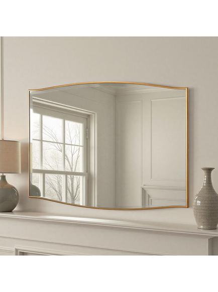 Yearn Aurelia Wood Frame Wall Mirror, 80 x 120cm, Gold, Multi
