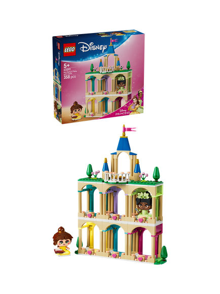 LEGO Disney 43291 Princess Mini Belle & Tiana with Castle Toy, Multi