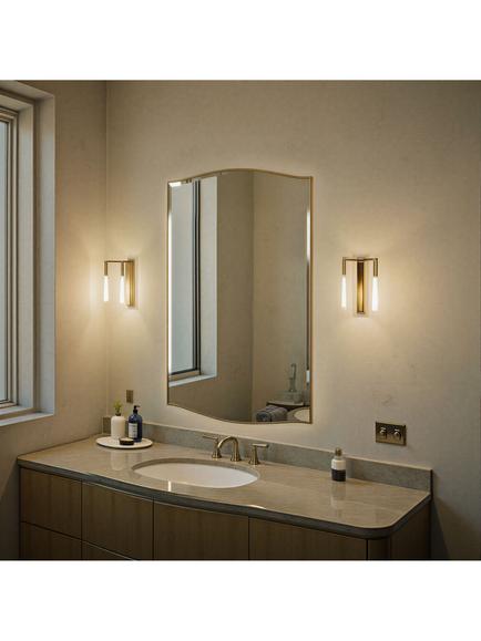 Yearn Aurelia Wood Frame Wall Mirror, 120 x 80cm, Gold - view 2, Multi