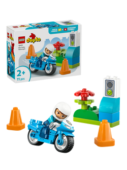 LEGO DUPLO 10471 Town Blue Police Motorcycle Playset, Multi