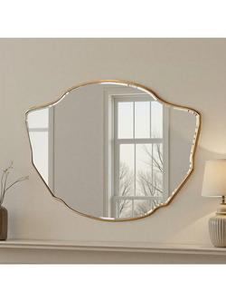Yearn Celeste Wood Frame Wall Mirror, 80 x 120cm, Gold, Gold