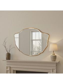 Yearn Celeste Wood Frame Wall Mirror, 80 x 120cm, Gold - view 2, Gold