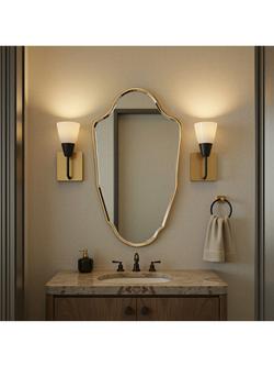 Yearn Celeste Wood Frame Wall Mirror, 120 x 80cm, Gold - view 2, Gold