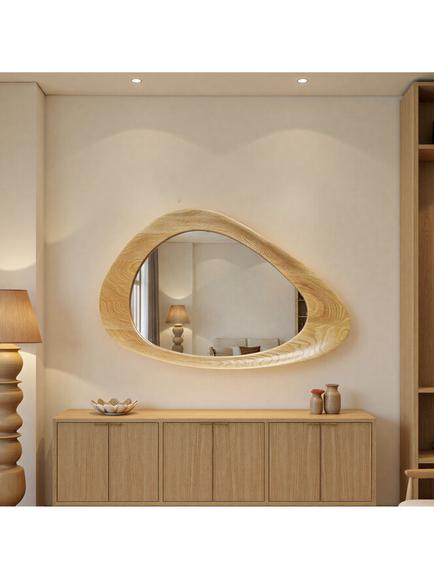 Yearn Dara Oak Wood Wall Mirror, 120 x 80cm, Natural, Natural
