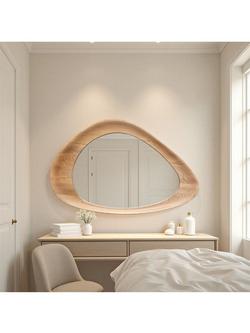 Yearn Dara Oak Wood Wall Mirror, 120 x 80cm, Natural - view 2, Natural