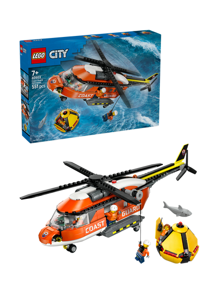 LEGO City 60503 Coast Guard Helicopter Toy Building Set, Multi