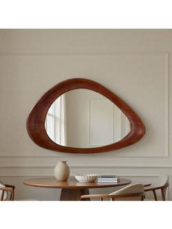 Yearn Dara Oak Wood Wall Mirror, 120 x 80cm, Walnut, Walnut