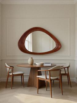 Yearn Dara Oak Wood Wall Mirror, 120 x 80cm, Walnut - view 2, Walnut