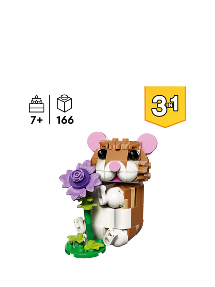 LEGO Creator 31376 Cute Hamster with a Flower 3-in-1 Building Toy - view 2, Multi