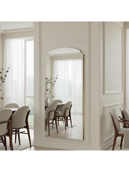Yearn Deluxe Full-Length Arched Wall Mirror, 160 x 60cm, Gold