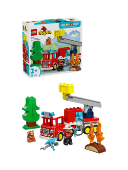 LEGO DUPLO 10473 Town Fire Engine with Hose & Firefighter Emergency Vehicle Toy, Multi