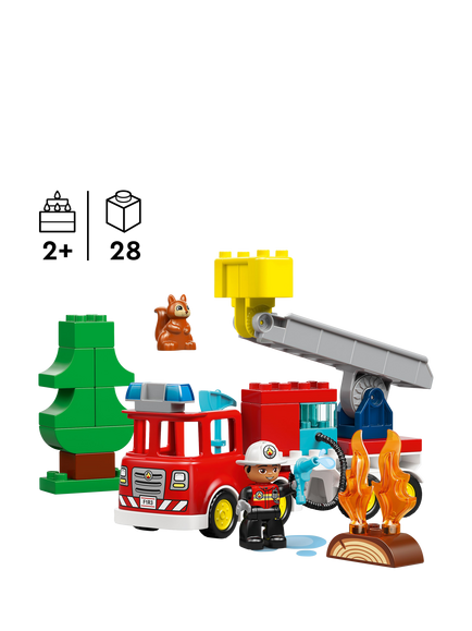 LEGO DUPLO 10473 Town Fire Engine with Hose & Firefighter Emergency Vehicle Toy - view 2, Multi