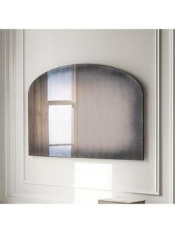 Yearn Dulwich Antiqued Overmantel Wall Mirror, 69 x 91cm, Black, Black