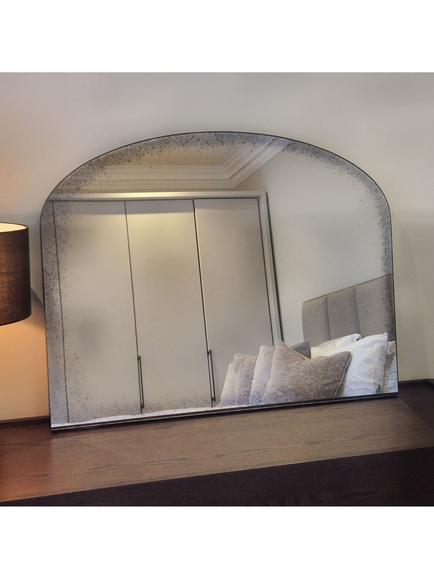 Yearn Dulwich Antiqued Overmantel Wall Mirror, 69 x 91cm, Black, Black