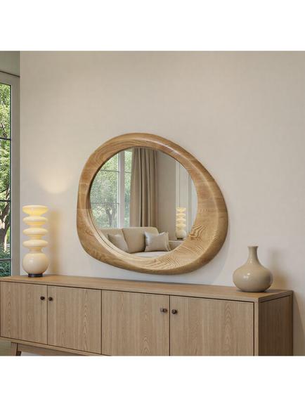 Yearn Eden Oak Wood Wall Mirror, 100 x 90cm, Natural, Natural