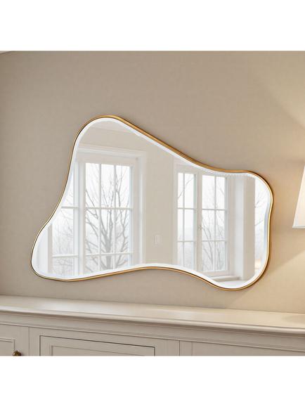 Yearn Juliet Wood Frame Wall Mirror, 120 x 80cm, Gold - view 2, Gold