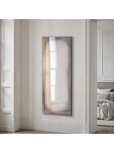 Yearn Lambeth Antiqued Full-Length Rectangular Wall Mirror, 170 x 70cm, Black, Black