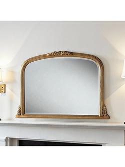 Yearn Arched Beaded Overmantel Wall Mirror, 66 x 102cm, Gold