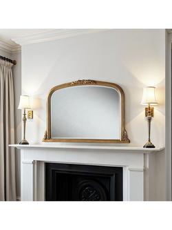 Yearn Arched Beaded Overmantel Wall Mirror, 66 x 102cm - view 2, Gold