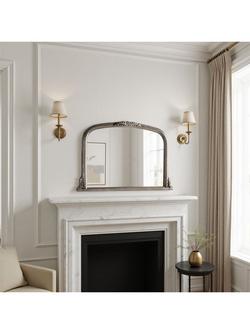 Yearn Arched Beaded Overmantel Wall Mirror, 66 x 102cm - view 2, Silver