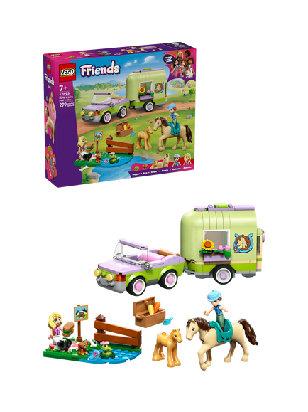 LEGO Friends 42695 Horse & Baby Foal Trailer Toy, Multi