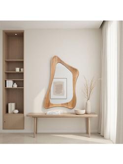 Yearn Maya Oak Wood Wall Mirror, 120 x 80cm, Natural - view 2, Natural