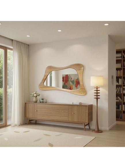 Yearn Maya Oak Wood Wall Mirror, 120 x 80cm, Natural - view 2, Natural