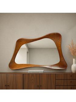 Yearn Maya Oak Wood Wall Mirror, 120 x 80cm, Walnut, Walnut