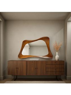 Yearn Maya Oak Wood Wall Mirror, 120 x 80cm, Walnut - view 2, Walnut