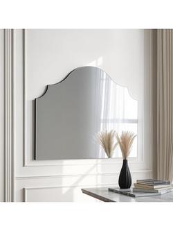 Yearn Precious Arched Overmantel Wall Mirror, 70 x 90cm, Black