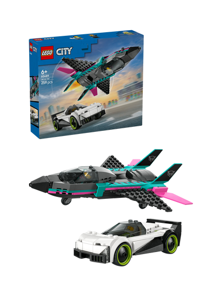 LEGO City 60489 Jet vs. Car Vehicle Toy Playset, Multi