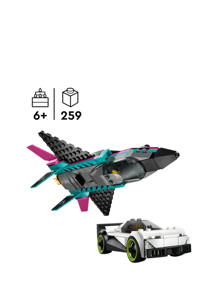 LEGO City 60489 Jet vs. Car Vehicle Toy Playset - view 2, Multi