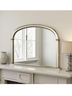 Yearn Refined Arched Overmantel Wall Mirror, Silver
