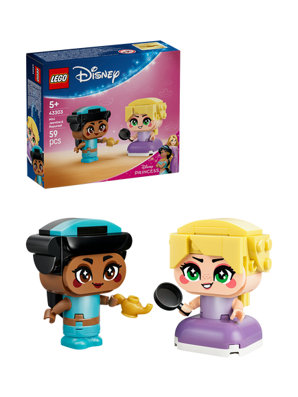 LEGO Disney 43303 Princess Mini Jasmine & Rapunzel Figures Building Toy, Multi