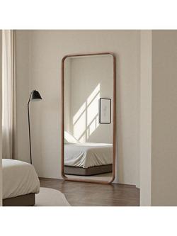 Yearn Sherwood Solid Oak Wood Frame Full-Length Wall Mirror, 180 x 80cm, Walnut, Walnut