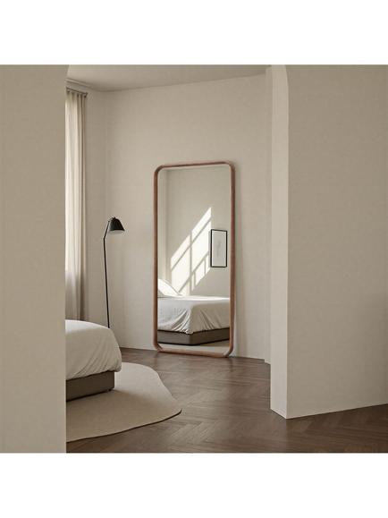 Yearn Sherwood Solid Oak Wood Frame Full-Length Wall Mirror, 180 x 80cm, Walnut - view 2, Walnut